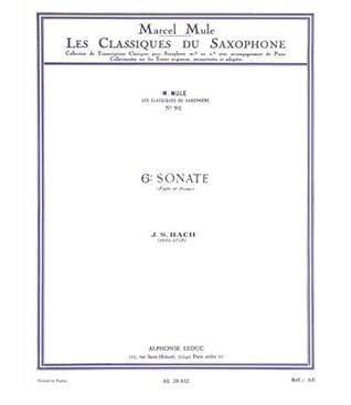 Read Online 6th Flute Sonata for Alto Saxophone and Piano - J.S. Bach | PDF