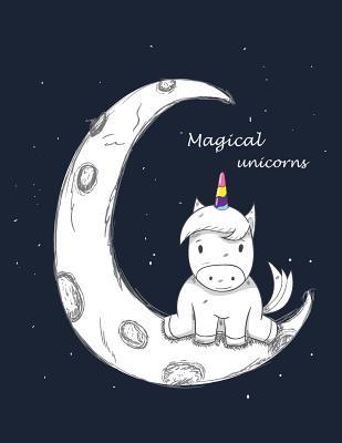 Full Download Magical Unicorns: Cute Unicorn on Dark Blue Cover (8.5 X 11) Inches 110 Pages, Blank Unlined Paper for Sketching, Drawing, Whiting, Journaling & Doodling -  | ePub