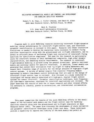 Full Download Helicopter Mathematical Models and Control Law Development for Handling Qualities Research - National Aeronautics and Space Administration | ePub