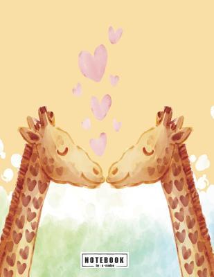 Download Notebook: Giraffe in Love on Yellow Cover and Lined Pages, Extra Large (8.5 X 11) Inches, 110 Pages, White Paper - A. Madoo file in PDF